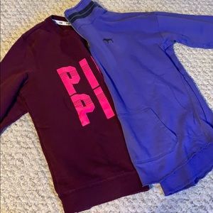 TWO Pink Sweatshirts
